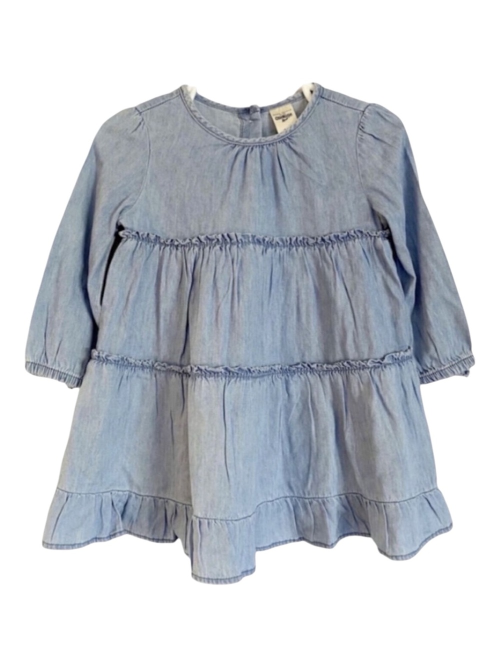 OshKosh chambray long sleeve tiered twirl dress 18 months